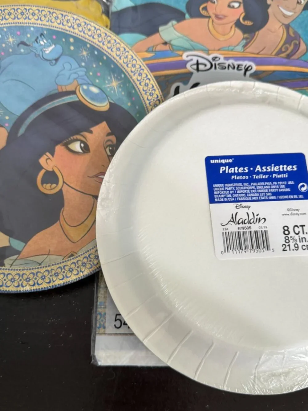 Unique Vintage 90s Aladdin Genie Party Supplies Lot Napkins, Plates & Hats New B